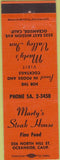 Matchbook Cover - Marty's Steak House Oceanside CA