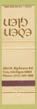 Matchbook Cover - Eden Glen Troy MI