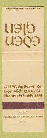 Matchbook Cover - Eden Glen Troy MI