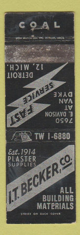 Matchbook Cover - IT Becker Building Materials Detroit MI WORN