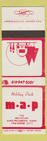 Matchbook Cover - Holiday Park MAP Traverse City MI Airstream Trailers