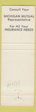 Matchbook Cover - Michigan Mutual Insurance MI