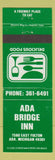 Matchbook Cover - Ada Bridge Inn Ada MI