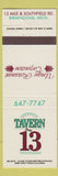 Matchbook Cover - Tavern on 13 Birmingham MI