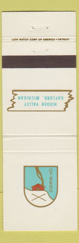 Matchbook Cover - Otsego Hidden Valley Gaylord MI