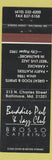 Matchbook Cover - Buddies Pub and Jazz Club Baltimore MD