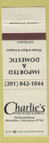 Matchbook Cover - Charlie's Wines Spirits Shrewsbury NJ