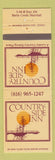 Matchbook Cover - Countryside Inn Battle Creek Marshall MI