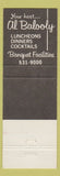 Matchbook Cover - Topinka's Detroit MI Al Balooly