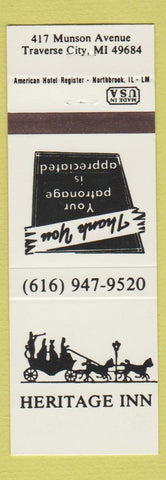 Matchbook Cover - Heritage Inn Traverse City MI