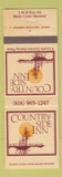 Matchbook Cover - Country Side Inn Battle Creek Marshall MI