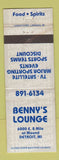 Matchbook Cover - Benny's Lounge Detroit MI WEAR