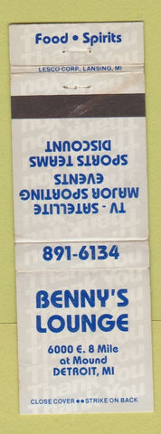 Matchbook Cover - Benny's Lounge Detroit MI WEAR