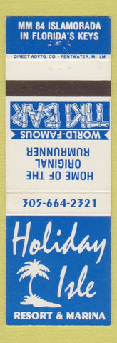Matchbook Cover - Holiday Isle Resort Marina Islamorada FL Tiki Bar