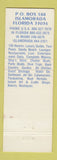 Matchbook Cover - Holiday Isle Resort Marina Islamorada FL Tiki Bar
