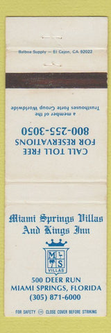 Matchbook Cover - Miami Springs Villas Kings Inn FL WEAR
