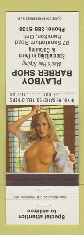 Matchbook Cover - Playboy Barber Shop Hamilton ON pinup