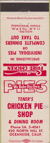 Matchbook Cover - Chicken Pie Shop Oceanside CA