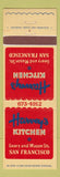 Matchbook Cover - Harvey's Kitchen San Francisco CA