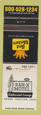 Matchbook Cover - Best Western Bar X Motel Grand Junction Colorado