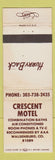 Matchbook Cover - Crescent Motel Walsenburg Colorado WEAR