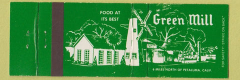 Matchbook Cover - Green Mill Petaluma CA Full Length