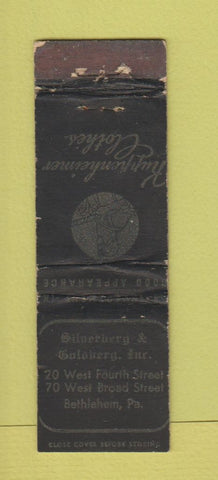 Matchbook Cover - Kuppenheimer Clothes Silverberg Bethlehem PA Midget WORN