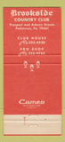 Matchbook Cover - Brookside Country Club Pottstown PA 30 Strike