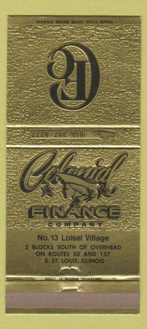 Matchbook Cover - Colonial Finance East St Louis IL 30 Strike