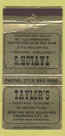 Matchbook Cover - Taylor's Restaurant Panorama City CA WEAR 30 Strike