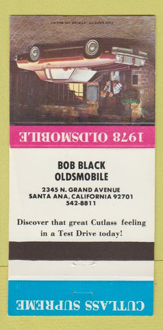 Matchbook Cover - 1978 Oldsmobile Bob Black Santa Ana CA 30 Strike
