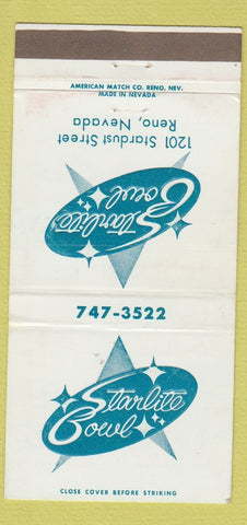 Matchbook Cover - Starlite Bowling Reno NV Brunswick WEAR 30 Strike