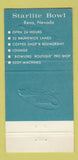 Matchbook Cover - Starlite Bowling Reno NV Brunswick WEAR 30 Strike