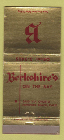 Matchbook Cover - Berkshire's Restaurant Newport Beach CA 30 Strike