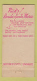 Matchbook Cover - Rick's Rancho Santa Maria Motor Hotel CA 30 Stick