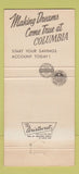 Matchbook Cover - Columbia Savings and Loan Milwaukee WI 30 Strike