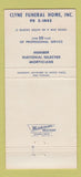 Matchbook Cover - Clyne Funeral Home East Detroit MI 30 Strike