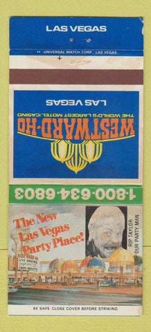 Matchbook Cover - Westward Ho Casino Las Vegas NV Rip Taylor WORN 30 Strike