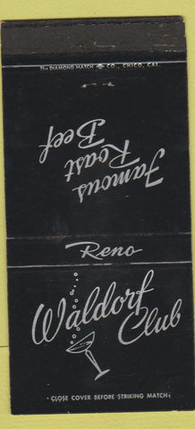 Matchbook Cover - Waldorf Club Reno NV 30 Strike