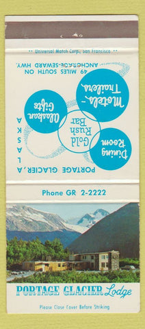 Matchbook Cover - Portage Glacier Lodge AK WEAR 30 Strike