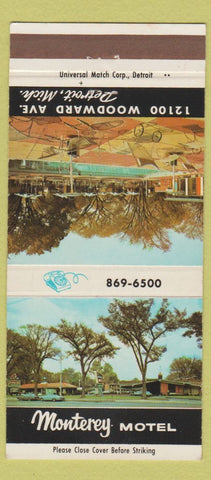 Matchbook Cover - Monterey Motel Detroit MI 30 Strike