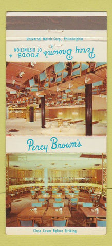 Matchbook Cover - Percy Brown's Restaurant Wilkes Barre PA 30 Strike