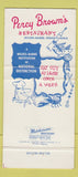 Matchbook Cover - Percy Brown's Restaurant Wilkes Barre PA 30 Strike