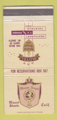 Matchbook Cover - Shasta Royal Inn Mount Shasta CA 30 Strike