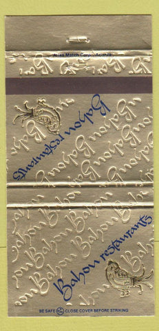 Matchbook Cover - Bahou Restaurants Knoxville TN Atlanta GA Durham NC 30 Strike