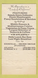 Matchbook Cover - Bahou Restaurants Knoxville TN Atlanta GA Durham NC 30 Strike