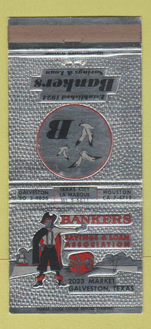 Matchbook Cover - Bakers Savings and Loan Galveston TX 30 Strike