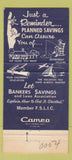 Matchbook Cover - Bakers Savings and Loan Galveston TX 30 Strike