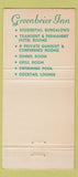 Matchbook Cover - Greenbrier Inn Garden Grove CA 30 Strike