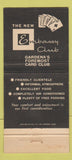 Matchbook Cover - Embassy Club Gardena CA cards poker 30 Strike